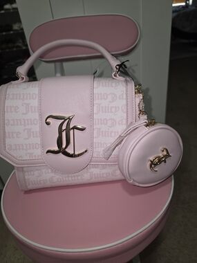 NWT- Juicy Couture Pink Logo Top-Handle Satchel with Coin Pouch